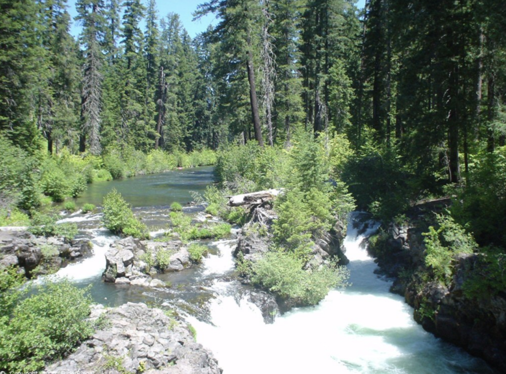 Water falls in Prospect OHV Trail System