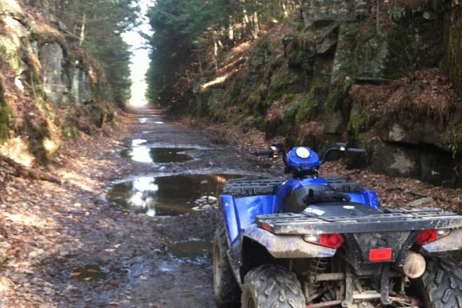 photos of atv in Whistle Stop Rail Trail in Maine